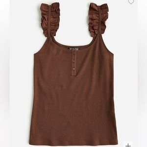 NWT Women’s J. Crew Scrunchie-strap henley tank in vintage rib Size Medium